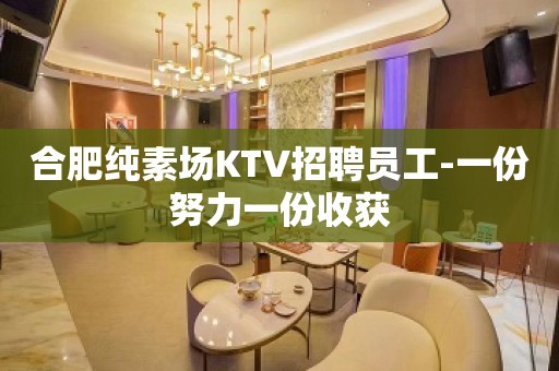 合肥纯素场KTV招聘员工-一份努力一份收获