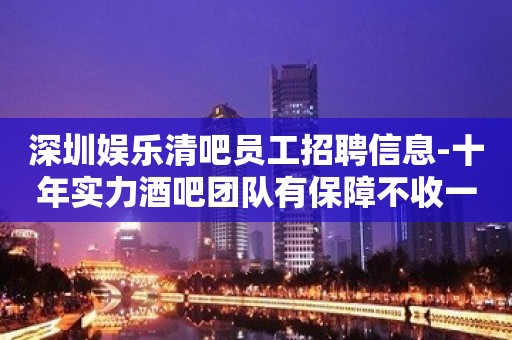 深圳娱乐清吧员工招聘信息-十年实力酒吧团队有保障不收一分