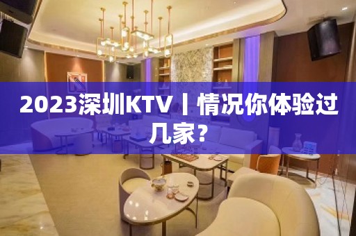 2023深圳KTV丨情况你体验过几家？