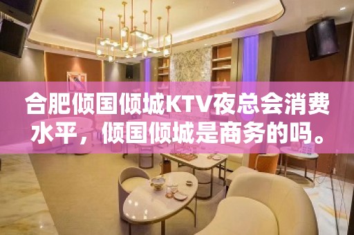 合肥倾国倾城KTV夜总会消费水平，倾国倾城是商务的吗。